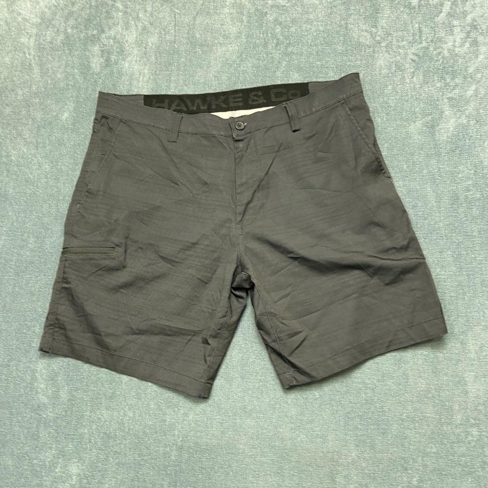 Hawke & Co Cross Hybrid Shorts Mens 38W Gray Stretch Flat Front Slash Pockets